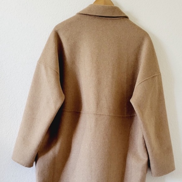 Unworn Belle & Bloom Publisher Double Breasted Wool Blend Coat in Oat - Picture 7 of 10